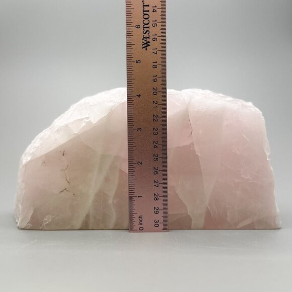 Rose Quartz Bookends, Natural Characteristics, Pink Crystal Bookends (AA) - Picture 5 of 10